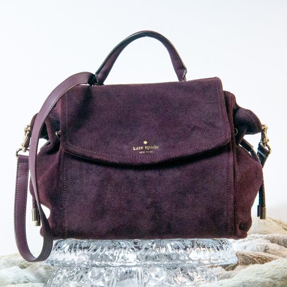 Kate Spade New York  -  Fuller Place Gaila Satchel in Eggplant Suede - Picture 1 of 5
